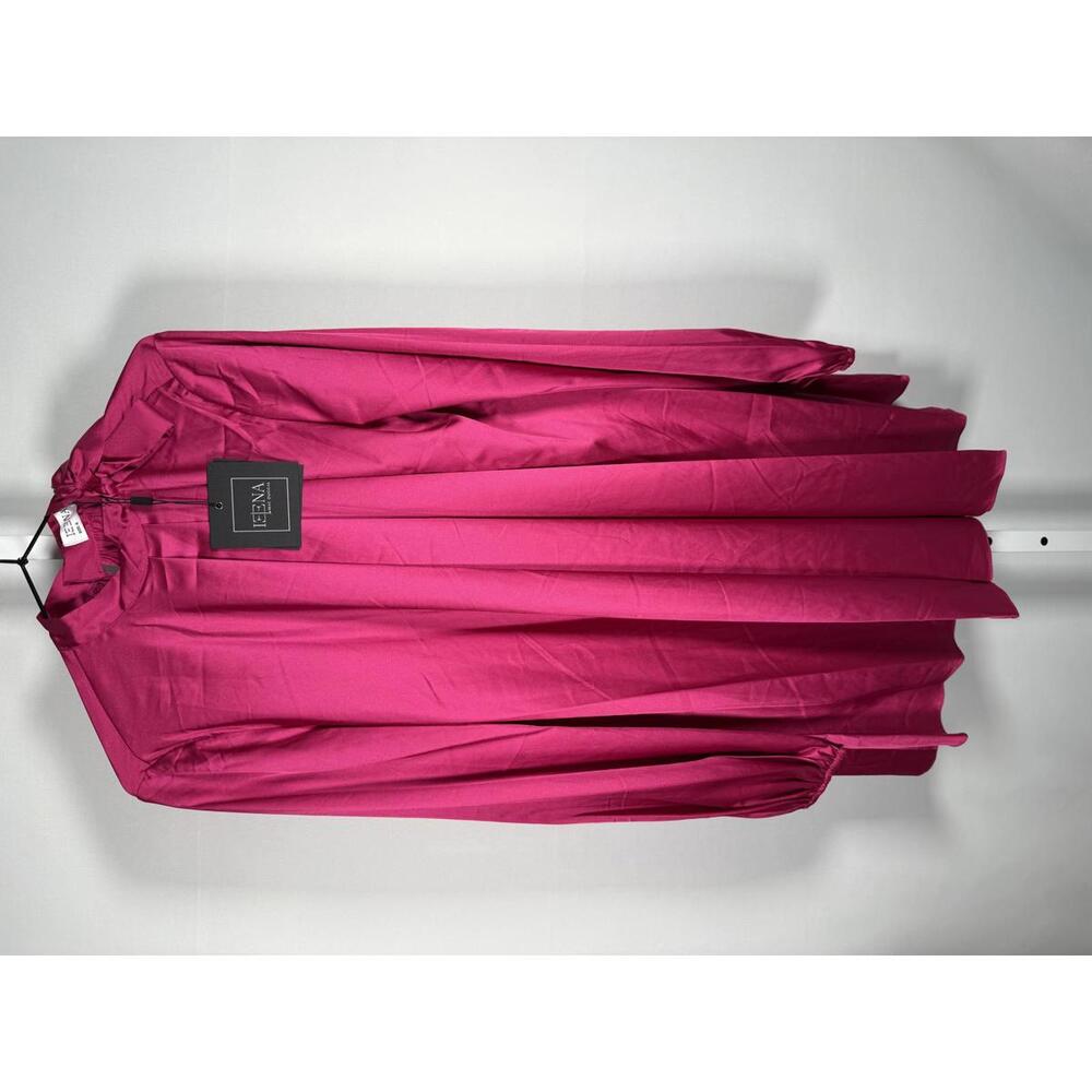 NWT Ieena 2 for Mac Duggal 55968 Long Sleeve Satin Cocktail Shirt Dress - 6 - Picture 2 of 10